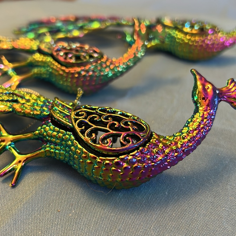 Gisela Graham Peacock Hanging Ornaments Decorations Lot of Three (3) - Picture 11 of 15